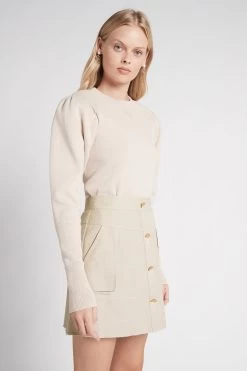 Evermore Mini Skirt -Aje S26 EvermoreMiniSkirt 22SU4179 STONE 22036 Aje 1057