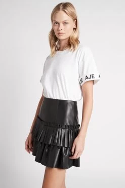 Kindred Tiered Mini Skirt -Aje S26 RecurrenceTieredMiniSkirt22SU4099 BLACK 22011 Aje 1453