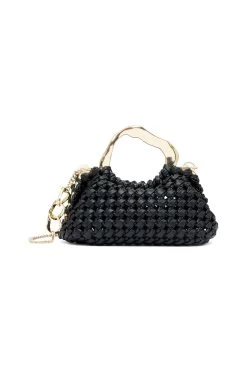 New Weave Micro Frame Bag -Aje S27 22CO6001 BLACK New Weave Micro Frame Clutch 22766 Aje 0202 1