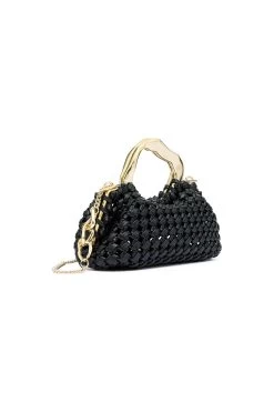 New Weave Micro Frame Bag -Aje S27 22CO6001 BLACK New Weave Micro Frame Clutch 22766 Aje 0204 1