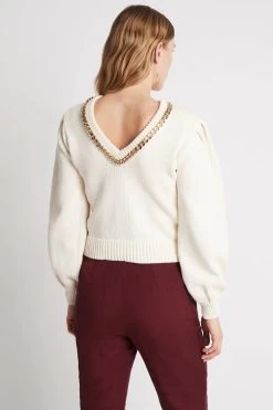 Elle Chain Open Back Knit Jumper -Aje S27 22SS1772 IVORYElleChainOpenBackKnitJumper 22456 Aje 1624