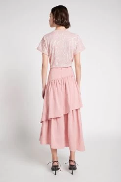 Romy Tiered Midi Skirt 11 Romy Tiered Midi Skirt -Aje S27 22SS4208 DUSTYPINKRomyTieredMidiSkirt 22508 Aje 7297