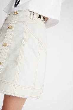 Camellia Denim Mini Skirt -Aje S27 CamelliaDenimMiniSkirt 22SU4103 WHITE 22036 Aje 19670 detailshot