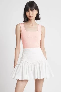 New Wave Mini Skirt -Aje S28 21RE4049 NewWaveMiniSkirt Ivory 21830 Aje 54707 frontshot