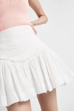 New Wave Mini Skirt -Aje S28 21RE4049 NewWaveMiniSkirt Ivory 21830 Aje 54709 detailshot