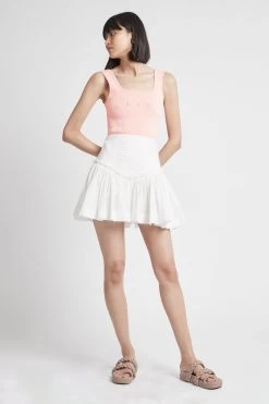 New Wave Mini Skirt -Aje S28 21RE4049 NewWaveMiniSkirt Ivory 21830 Aje 54711 fullshot