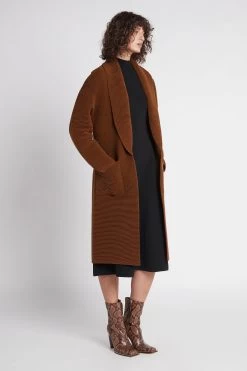 Serpentine Long Knit Coat -Aje S28 22AW2080 COFFEE SerpentineLongKnitCoat 22263 Aje 0705 fullshot