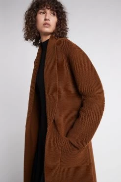 Serpentine Long Knit Coat -Aje S28 22AW2080 COFFEE SerpentineLongKnitCoat 22263 Aje 0713 detailshot