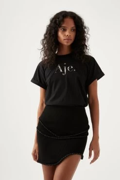 Undulating Knit Mini Skirt