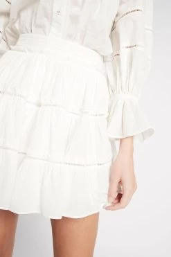 Recurrence Tiered Mini Skirt -Aje S29 RecurrenceTieredMiniSkirt22SU4119 IVORY 22011 Aje 19546 detailshot