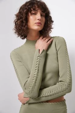 Kai Cropped Crepe Knit Top