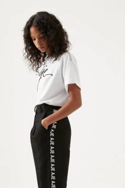 Enya Embroidered Slim Tee -Aje S3 22CO1145 WHITEBLACK ENYA EMBROIDERED SLIM TEE 22843 Aje 2261