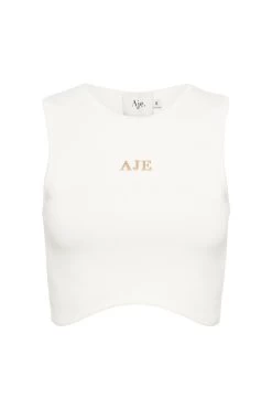 Aje -Aje S3 WillowLogoKnitTankTop22SU1434 IVORY 22018 Aje 0009