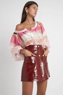 Kasbah Le Corsaire Sunset Stripe Button Blouse 10 Kasbah Le Corsaire Sunset Stripe Button Blouse -Aje S30 21RE1471 Kasbah Le Corsaire Sunset Stripe Button Blouse Sunset Stripe 21877 Aje 0257