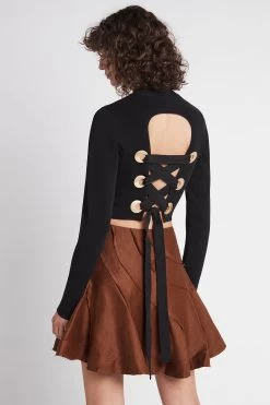 Virtuous Lace-Up Knit Top