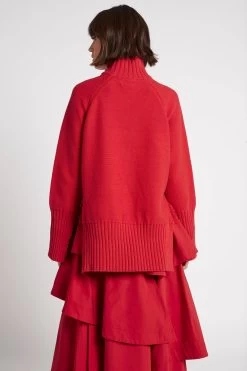 Anais Knit Turtle Neck Jumper -Aje S30 22SU1527 SCARLETRED AnaisKnitTurtleNeckJumper 22078 Aje 0165