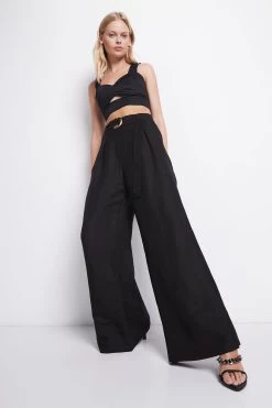 Evermore Wide Leg Pant -Aje S30 EvermoreWideLegPant 22SU3217 BLACK 22036 Aje 1038 fullshot