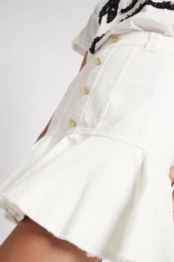 Indra Denim Flip Skirt -Aje S30 IndraDenimFlipSkirt22SU4101 WHITE 22011 Aje 19431 detailshot