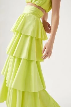 Medina Tiered Midi Skirt 11 Medina Tiered Midi Skirt -Aje S31 21RE4065 LIGHTLEMONMedinaTieredMidiSkirt 22710 Aje 14310