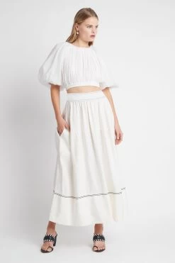 Wilderness Cropped Top -Aje S33 21SS1116 Wilderness Cropped Top Ivory 21647 Aje 2384 fullshot