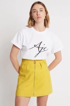 Camille Leather Tulip Mini Skirt