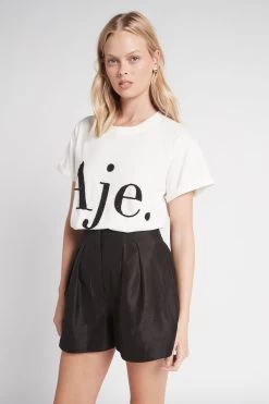 Flow Logo Tee 9 Flow Logo Tee -Aje S35 FlowLogoTee 22SU1539 WHITE BLACK 22036 Aje 19665