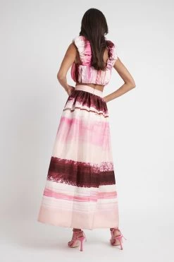 Kasbah Sunset Stripe Maxi Skirt -Aje S37 21RE4112 Kasbah Sunset Stripe Maxi Skirt Sunset Stripe 21877 Aje 0556