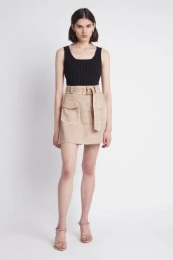 Overture Ribbed Tank -Aje S38 20AJ1033 Overture Ribbed Tank Black 21647 Aje 2873 fullshot