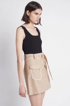 Overture Ribbed Tank -Aje S38 20AJ1033 Overture Ribbed Tank Black 21647 Aje 2898