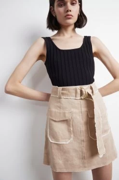 Overture Ribbed Tank -Aje S38 20AJ1033 Overture Ribbed Tank Black 21647 Aje 2935