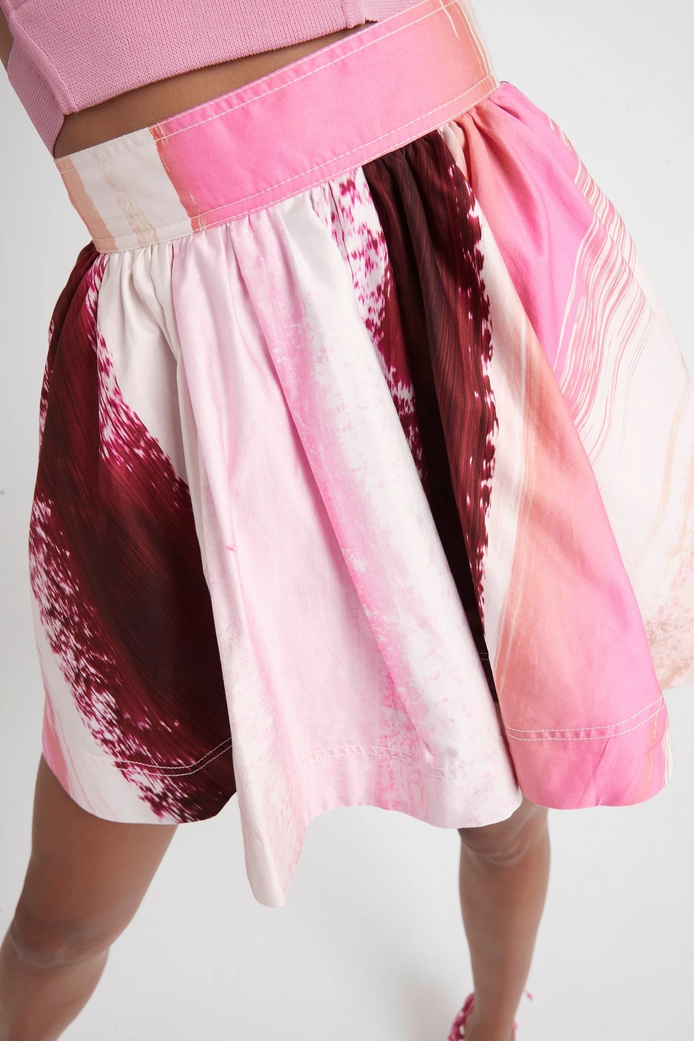 Kasbah Sunset Stripe Mini Flippy Tiered Skirt - Image 4