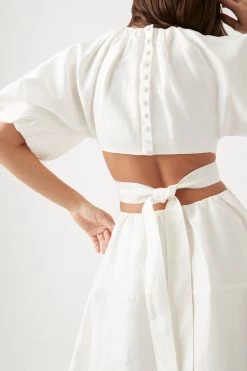 Mimosa Cut Out Midi Dress -Aje S38 22CO5092 IVORY Mimosa Cut Out Midi Dress 22675 Aje 0103