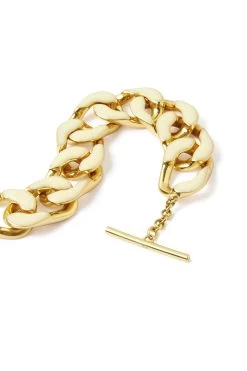 Glaze Chunky Chain Resin Bracelet -Aje S39 22SS9012 GOLD WHITEGlazeChunkyChainResinBracelet 22568 Aje 0308