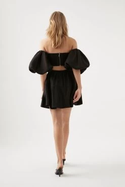 Eugenie Off Shoulder Crop Top 11 Eugenie Off Shoulder Crop Top -Aje S4 22SS1899 BLACKEugenieOffShoulderCroppedTop 22710 Aje 1357