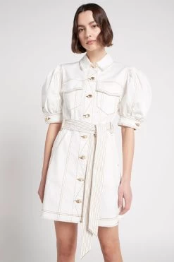 Tori Denim Stitch Mini Dress