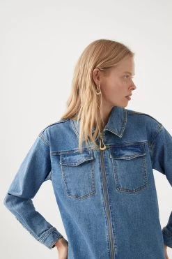 Ana Denim Zip Shirt