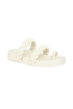 Promenade Braided Chunky Slide -Aje S42 21RE7005FW Promenade Sandal White 21741 Aje B 0289 detailshot dd1445c5 ae4e 45aa 9354 d00c8dc26c09