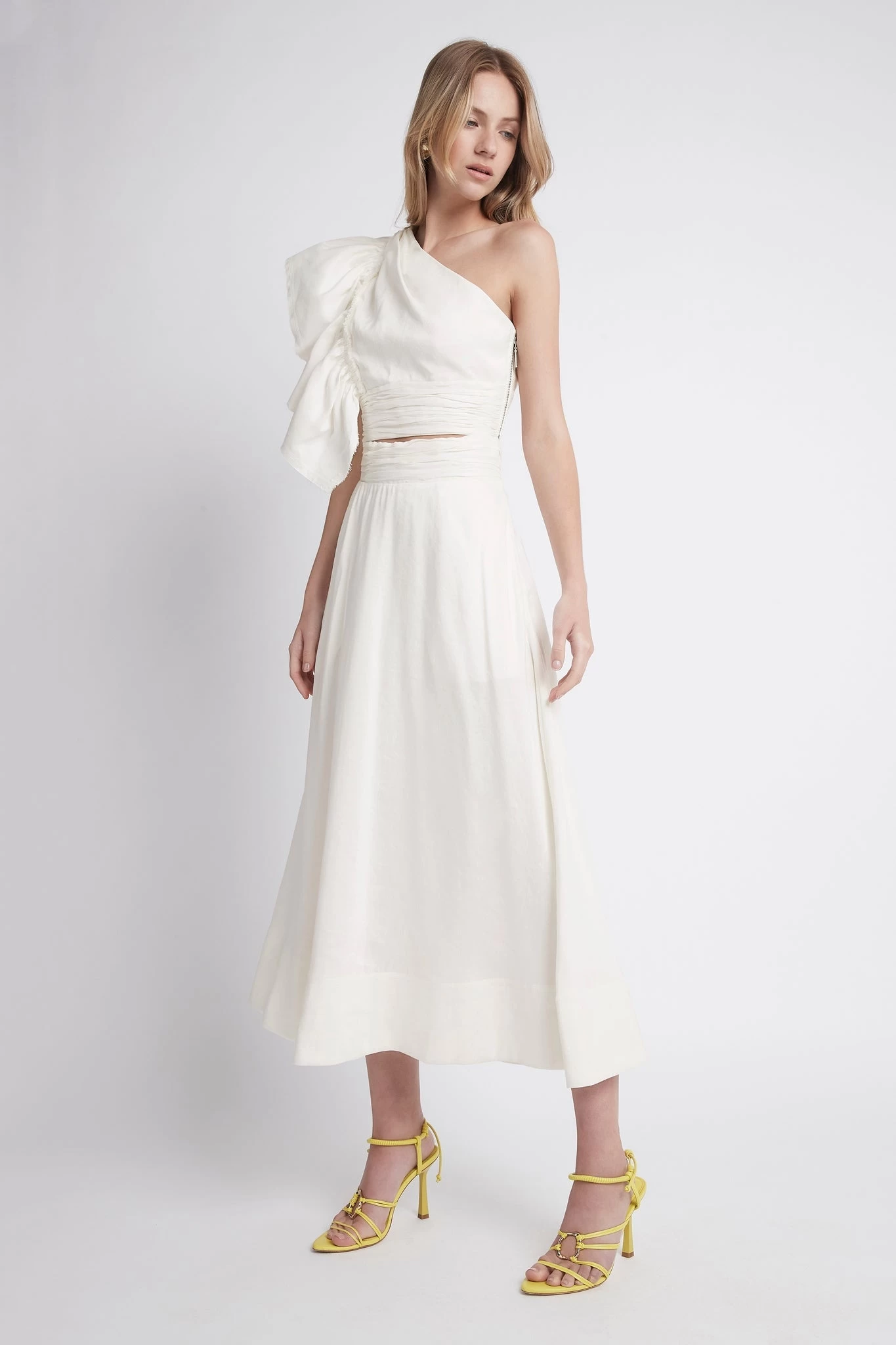 Bonjour Ruched Waist Midi Skirt 3 Bonjour Ruched Waist Midi Skirt - Image 3