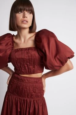 Enamour Puff Sleeve Cropped Top