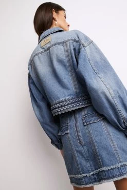 Lyon Braided Denim Jacket -Aje S44 22CR2044 LyonBraidedDenimJacket 90sWash 211033 Aje 0867