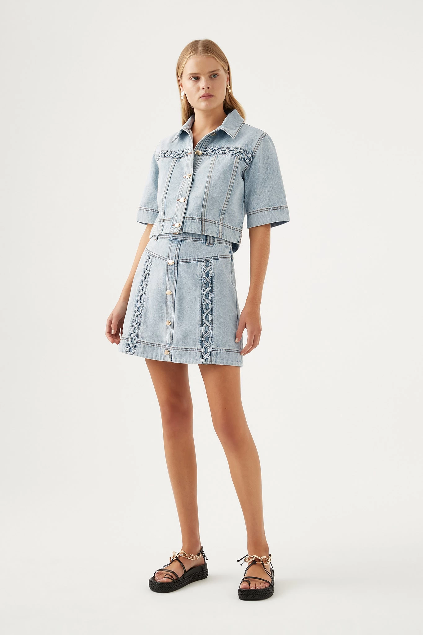 Marcia Laced Denim Skirt 1 Marcia Laced Denim Skirt