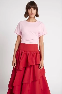 Elements Tie Back Tee -Aje S44 22SU1535 ROSEPINK ElementsTieBackTee 22078 Aje 63833 frontshot