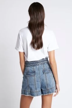 Lyon Braided Denim Short -Aje S45 22CR3131 LyonBraidedDenimShort 90sWash 211033 Aje 19195