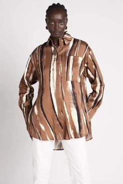 Imagine Shirt 10 Imagine Shirt -Aje S46 22SS1805 ImagineShirt NEUTRALSTRIPEPRINT 22052 Aje D2 0261