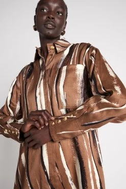 Imagine Shirt 12 Imagine Shirt -Aje S46 22SS1805 ImagineShirt NEUTRALSTRIPEPRINT 22052 Aje D2 0286