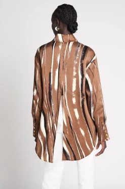 Imagine Shirt 13 Imagine Shirt -Aje S46 22SS1805 ImagineShirt NEUTRALSTRIPEPRINT 22052 Aje D2 0288