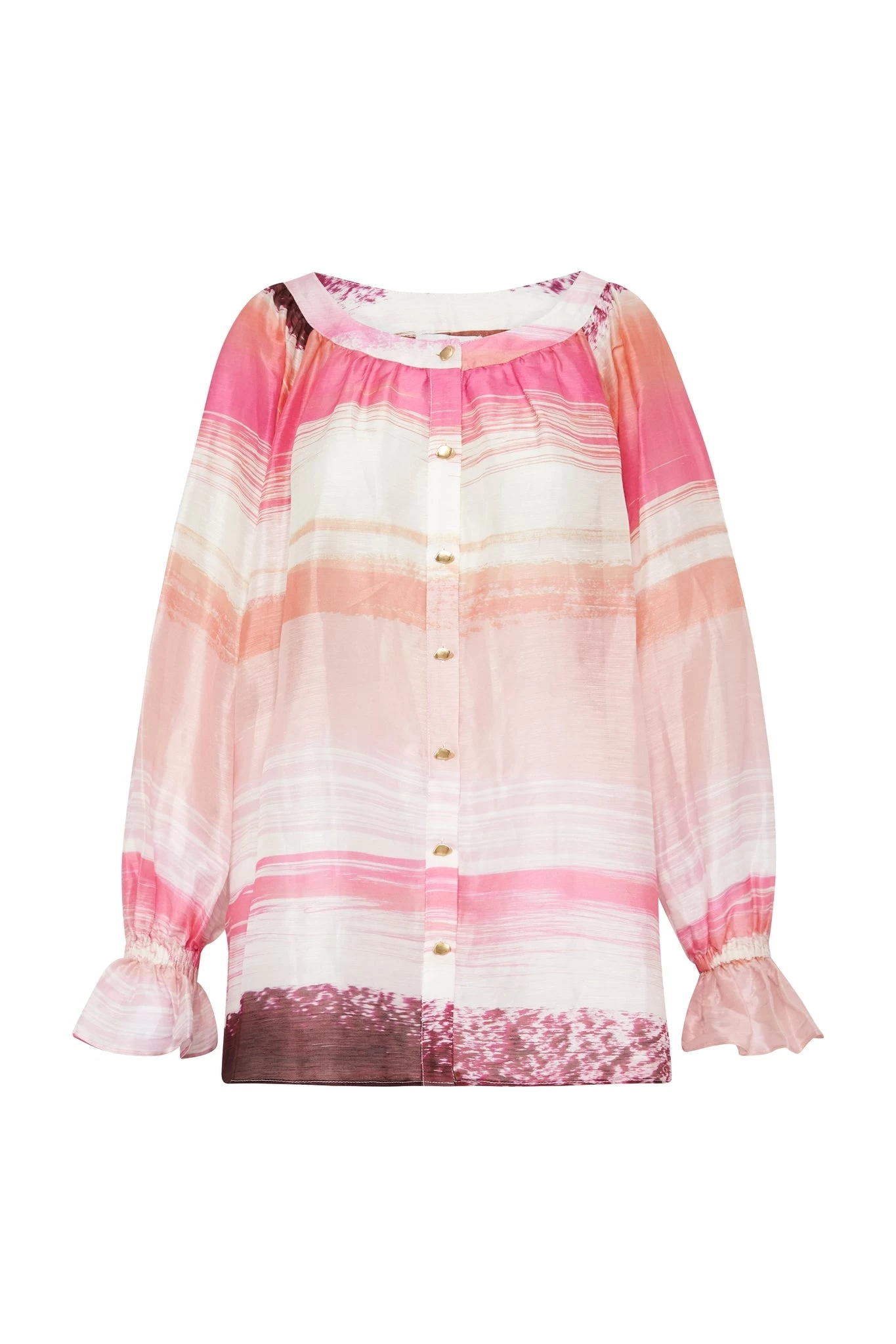 Kasbah Le Corsaire Sunset Stripe Button Blouse 2 Kasbah Le Corsaire Sunset Stripe Button Blouse - Image 2