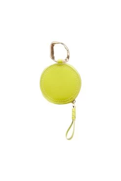 Medina Round Zip Leather Coin & Card Purse -Aje S47 21RE6013 MedinaRoundZipLeatherCoin CardPurse Citrus Yellow 21828 Aje 0258