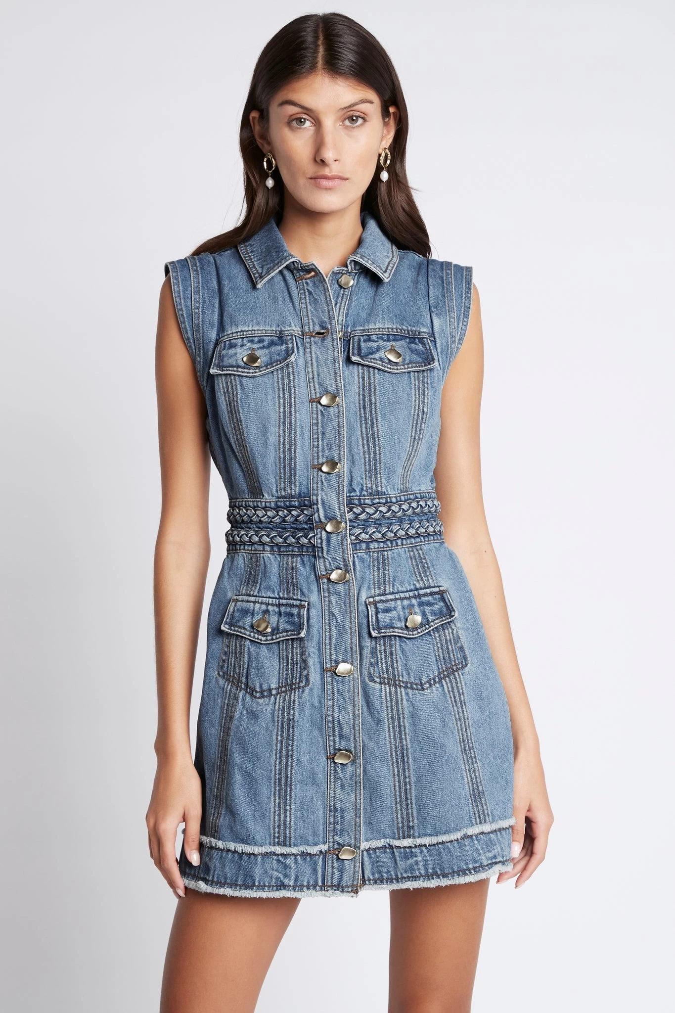 Lyon Sleeveless Braided Denim Dress 3 Lyon Sleeveless Braided Denim Dress - Image 3