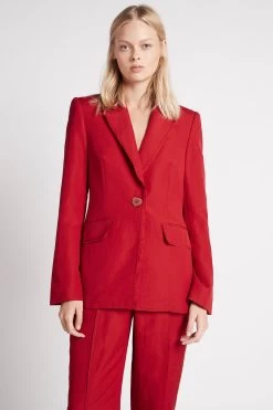 Vortex Cut Out Blazer -Aje S47 VortexCutOutBlazer 22SU2 77 SCARLETRED 22011 Aje 0216 frontshot